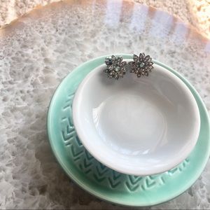 Silver flower earrings